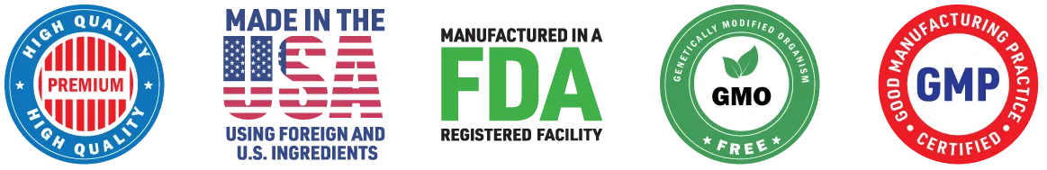 GMP Certified and Made in USA Badges